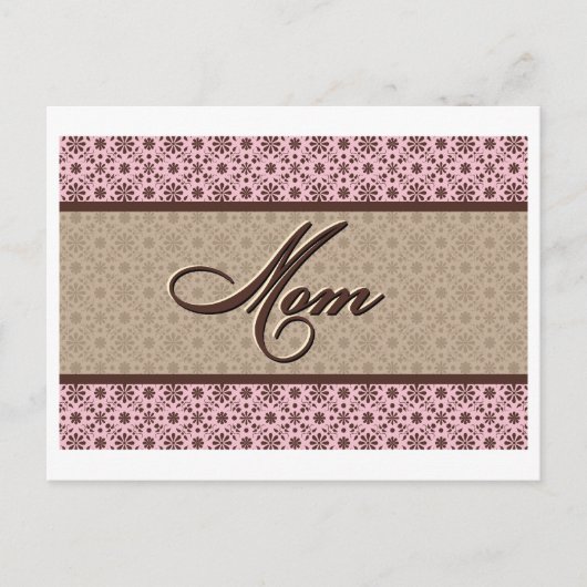 ピンク色の茶色の母 ポストカード (正面)