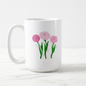 ピンク色の菊 コーヒーマグカップ (左)