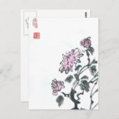 ピンク色の菊 ポストカード (正面/裏面)