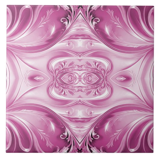 ピンク色の華やかなセラミックタイル タイル (正面)