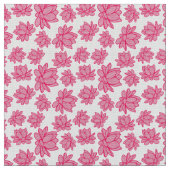 ピンク色の蓮の花模様 ファブリック (クローズアップ)
