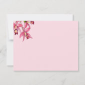 ピンク色の蘭の文房具パーソナライズされた具 ノートカード (裏面)