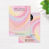 ピンク色の虹のユニコーン数々のスタッドイヤリング表示 (デスク)