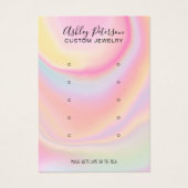 ピンク色の虹のユニコーン数々のスタッドイヤリング表示 (正面)