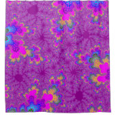 ピンク色の虹の斑点 シャワーカーテン (正面)