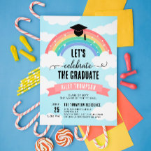 ピンク色の虹の雲が祝卒業しよう