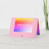 ピンク色の虹デザイン カード (裏面)