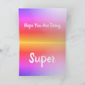 ピンク色の虹デザイン カード (内部)