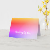 ピンク色の虹デザイン カード (黄色い花)