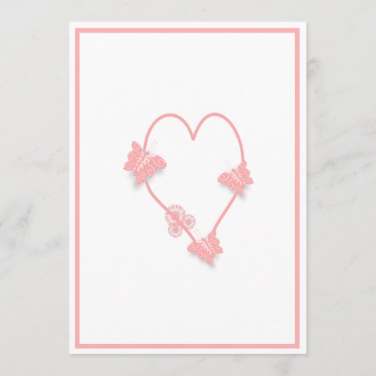ピンク色の蝶ハート結婚デザイン プログラム (裏面)