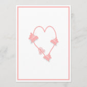 ピンク色の蝶ハート結婚デザイン メニュー (裏面)