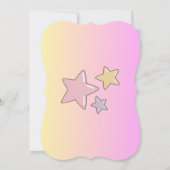 ピンク色の誕生日の女の子の招待 セーブザデート (裏面)