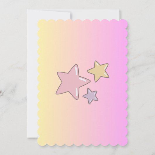 ピンク色の誕生日の女の子の招待 招待状 (裏面)