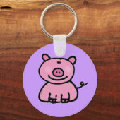 ピンク色の豚 キーホルダー (正面)