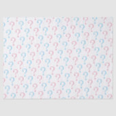 ピンク色の質問マーク性別が組織を明らかにする 薄葉紙 (正面)