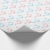 ピンク色の質問マーク性別の表示ラップ ラッピングペーパー (角)