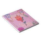 ピンク色の赤いバラ:フローラア縁どートプリント/グラフィック ノートパッド (アングル)