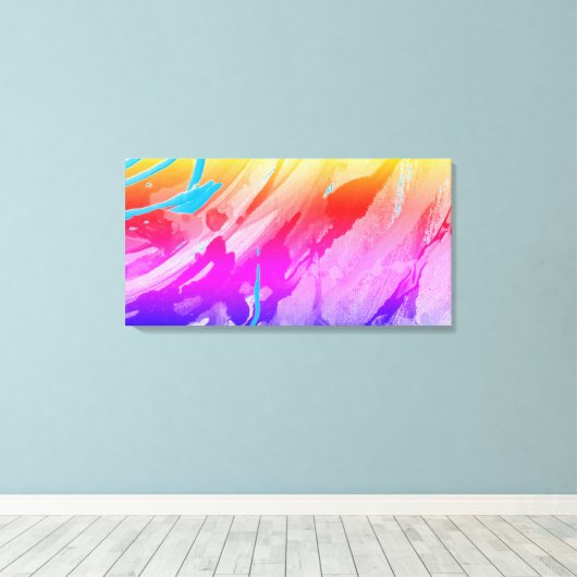 ピンク色の赤い引き伸モダンばしキャンバス印刷 キャンバスプリント (インサイチュ (ウッドフロア))