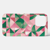 ピンク色の赤い緑の四角 Case-Mate iPhoneケース (裏面 (横))