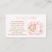 ピンク色の赤ちゃんシャワーの本を待ってベビー エンクロージャーカード (正面)