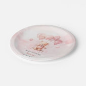 ピンク色の赤ちゃんシャワーを心待ち ペーパープレート (アングル)