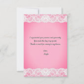 ピンク色の赤ちゃんシャワー サンキューカード (正面)