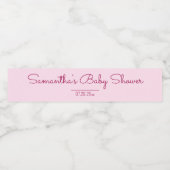 ピンク色の赤ちゃんシャワー ペットボトルラベル (シングルラベル)