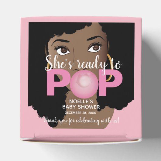 ピンク色の赤ちゃんポップ・アートののシャワー自然の髪の準備ができている フェイバーボックス (上部)