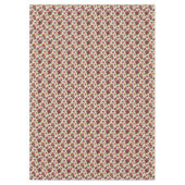 ピンク色の赤と金ゴールドの花を彩るタンストライプ テーブルクロス (正面)