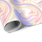 ピンク色の赤ストライプ紫モダンのカスタム ラッピングペーパー (ロールコーナー)