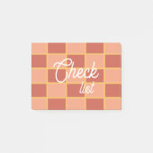 ピンク色の赤市松模様にい正方形パターン ポストイット (正面)