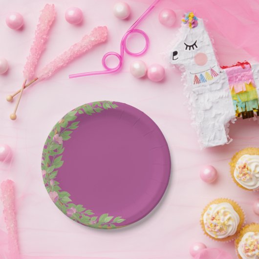 ピンク色の赤結婚ちゃんシャワーカスタムプレーン ペーパープレート (パーティー)