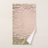 ピンク色の赤面バスタオルセットにキラキラ色のゼブラプリント バスタオルセット (ハンドタオル)