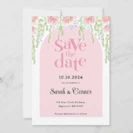 ピンク色の赤面牡丹の花 セーブザデート