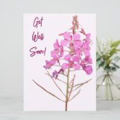 ピンク色の野生の花々はすぐにグリーティングアートを愛する シーズンカード (スタンド正面)