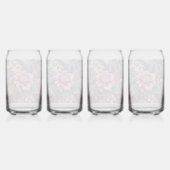 ピンク色の野生の花 ガラス缶 (裏面)