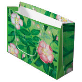 ピンク色の野生バラの花 ラージペーパーバッグ (正面アングル)