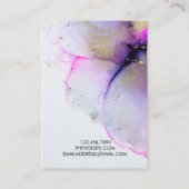 ピンク色の金ゴールドイヤリングディスプレイカード 名刺 (裏面)