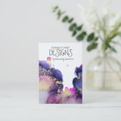 ピンク色の金ゴールドイヤリングディスプレイカード 名刺 (スタンド正面)