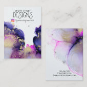 ピンク色の金ゴールドイヤリングディスプレイカード 名刺 (正面/裏面)