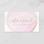 ピンク色の金ゴールド円モダン 紹介カード (正面)