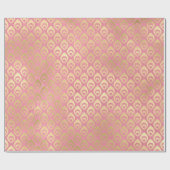 ピンク色の金ゴールド抽象芸術小滴 ラッピングペーパー (フラット)