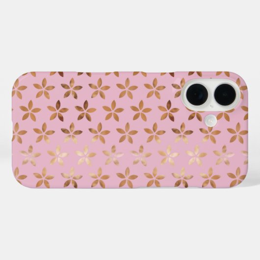 ピンク色の金箔の花 Case-Mate iPhoneケース (裏面 (横))