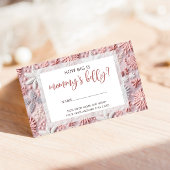 ピンク色の銀色の雪がママのお腹の大きさ エンクロージャーカード