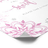 ピンク色の銀色の雪片ベビーは甘いポスター ポスター (角)