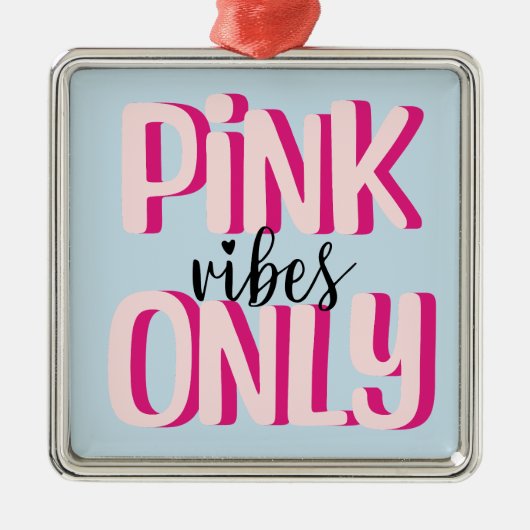 ピンク色の雰囲気のみ メタルオーナメント (正面)