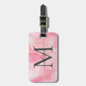 ピンク色の霜降り一角 ラゲッジタグ (正面縦)