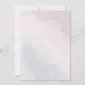 ピンク色の青いフローラの緑のシーティングカード 招待状 (裏面)