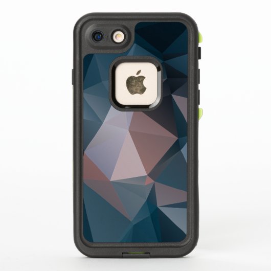 ピンク色の青い抽象芸術ピラミッド型 LifeProof iPhoneケース (裏面)