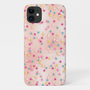 ピンク色の青い振りかける可愛らしいキャンディ iPhone 11 ケース